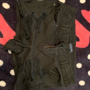 Black Ripped Shorts